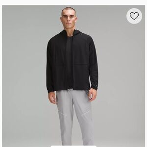 Black Windbreaker with Classic Silhouette and Full Zipper